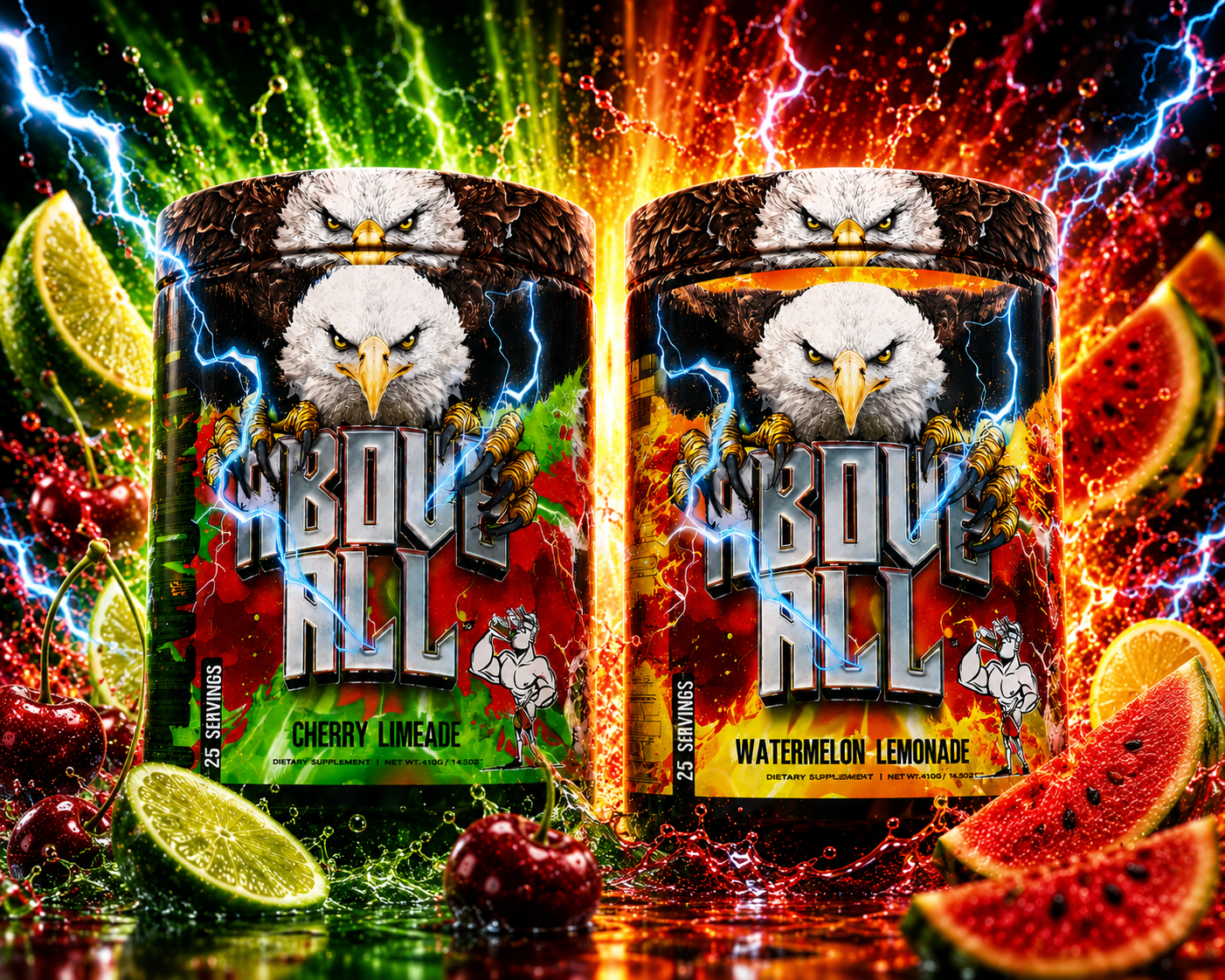 ABOVE ALL PREWORKOUT TWIN PACK 1 OF EACH 2 FLAVORS